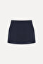 Women's Navy Blue Straight Cut Mini Skirt - 5