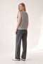Gray Floral Detailed Knitwear Blouse - 2