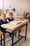 5 Pieces Elastic School Desk Cover (Cotton) 110X40 cm - Yellow - (Compatible with All Standard Desks) - 2