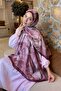 Floral Pattern Lara Soft Shawl Claret Red - 2