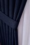 Dark Blue Velvet Textured Background Curtain Single Panel 1/3 Folded Plain Simple Suitable for Any Room - 2