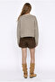 Graphic Patterned Oversize Knitwear Sweater Mink - 5