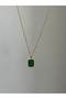 Colorful Zircon Baguette Stone Steel Necklace - 3