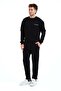 Crew Neck Embroidered Raised Fleece Inside Black Men's Sweatshirt - Volar - 4
