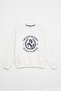Text and Horse Printed Sweatshirt Ecru - 2