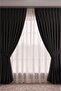 Black Velvet Textured Background Curtain Single Panel 1/2.5 Medium Pleat Plain Simple Suitable for Any Room - 4