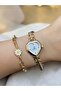 Heart-Designed Women's Wristwatch with Simple Embroidered Cord - 2