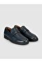 Men's Navy Blue Genuine Leather Loafer Shoes - 3