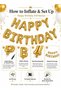 Happy Birthday Foil Balloon Banner Set 16 Inch Gold Letters Party Decoration - 4