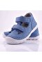 Baby Boy Blue Genuine Leather Summer Shoes - Double-Strapped Flexible Sole First Step Booties - 5