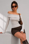 Women's Beige Soft Textured Body-Hugging Madonna Collar Blouse - 2
