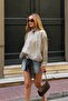 Khaki Checkered Chiffon Bomber Jacket - 70166 - 5