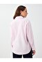 Pink Stripe Patterned Shiny Stone Long Sleeve Poplin Shirt - 5