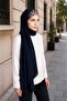 Leopard Striped Crepe Shawl - Navy Blue