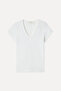 Women's Off-White Fitted V-Neck T-Shirt