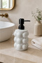 Bubbly Embossed Bubble Model Glass Liquid Soap Dispenser – with Black Pump – 400 Ml, 17 X 8 cm - 6