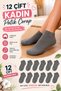 Women's Gray 12 Pairs Cotton Bootie Socks