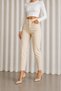 Melia Beige Women's Mom Jean High Waist Lycra Jeans - 4