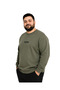 Men's Oversize Khaki Two-Thread Techno Sweatshirt 5Xl-6Xl-7Xl-8Xl - 2