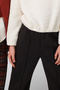 Cream Color Knitted Blouse and Brown Trousers Girl's Set - 6