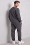 Three-Thread Crew Neck Cotton Soft Puff Oversize Tracksuit Set - 8
