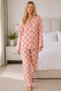 Women's Casual Flexible Loose Pink Pajama Set 4670 - 5
