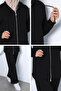 Stylish Energy Zippered Sweat Pants Hijab Double Set - 5