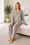 Women's Home Wear Comfortable Gray Pajama Set 4667 - 3
