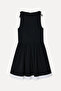 Women's Black Tie-Detail Flared Mini Dress - 7