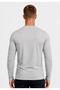 Men's Light Gray Melange Cotton Lycra Single Jersey Long Sleeve T-Shirt-D236 - 3
