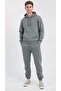 Men's Three Thread Compact Hooded Kangaroo Pocket Soft Textured Cotton Inside Sweatpants Set
