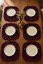 Firfirli Kare 6-Piece Plate Set, American Style 35 Cm, Burgundy Color - 6