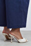 Patent Leather Open Toe Women's Thin Heeled Slippers - 3