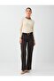 Bitter Brown High Waist Wide Leg Cotton Tencel Trousers