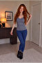 Women's Cotton Lace Athlete Viscose Tights 2-Piece Advantageous Set – Lilac Cobalt Blue - 2