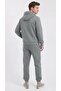 Men's Three Thread Compact Hooded Kangaroo Pocket Soft Textured Cotton Inside Sweatpants Set - 6