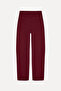 Women's Red Relax Fit Pants - 2