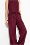 Women's Burgundy Linen Blouse Trousers Set 3392 60283483 - 6