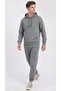 Men's Three Thread Compact Hooded Kangaroo Pocket Soft Textured Cotton Inside Sweatpants Set - 2