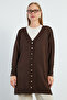 V-Neck Cardigan with Sleeve Button Detail - 2