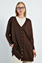 V-Neck Cardigan with Sleeve Button Detail - 5