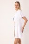 Bamboo Towel Fabric Polo Collar Belt Detailed White Women's Pareo Dress – Elowen - 3