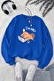 Bs Yorgun Kedi Printed Crew Neck Unisex Two-Thread Raster Sweatshirt