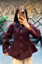 Women's Premium Quality Velvet Collar Waist-Fitted Spring Jacket Sun458 - 3