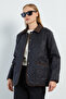 Waterway Patterned Velvet Detailed Quilted Coat - 2