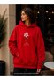 Women's Lily Flower Printed Hooded Kangaroo Pocket Cotton Casual Sweatshirt