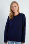 Wide Sleeve Crew Neck Casual Knit Sweater - 3
