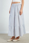 Striped Layered Maxi Skirt - 7