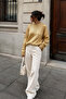 Women's Gold Leaf Oversized Knitwear Sweater Loose Model - 2