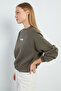 3 Thread Heart Embroidered O Oversized Sweatshirt - 6